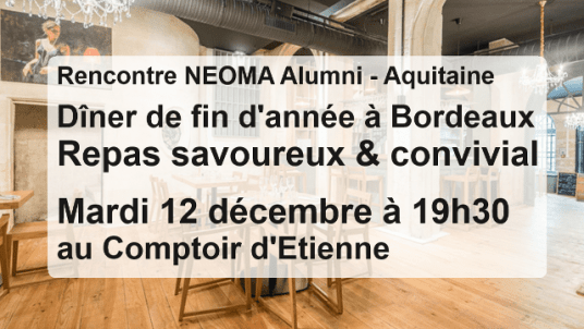 Dîner réseau de fin d'année : Repas savoureux & convivial au Comptoir d'Etienne